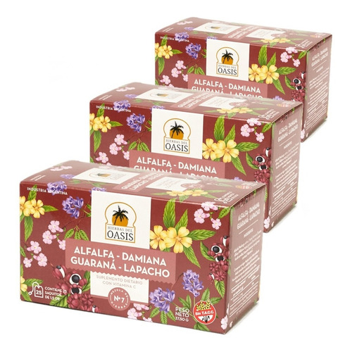 Té Hierbas Del Oasis Mezcla N7 Estimulante Pack X 3 Cajas