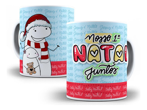 Caneca Flork Natal Nosso Primeiro Natal Juntos 325ml - F0113