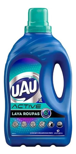 Kit 2 Galao Lava Roupas Liquido Uau Litros Active 3 Litros