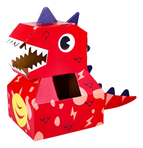 Disfraz De Cabeza De Dinosaurio De Papel, Juguete, Portátil,