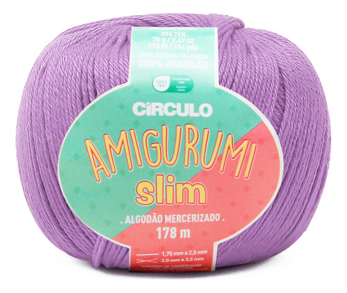 Fio Amigurumi Slim Circulo Com 178m 70g 100% Algodão Cor 6034- Realeza