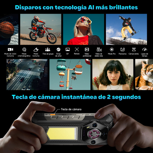 Celular Ulefone Armor 30 Dual Sim 512 GB Rom Black 24 GB Ram 12800 mAh Battery 64mp Cámara De Visión Nocturna 1236 Lúmenes 118 Db Altavoz Android 15.0