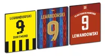 Comprar 3 Cuadros Robert Lewandowski Barcelona Borussia Bayern 30x40