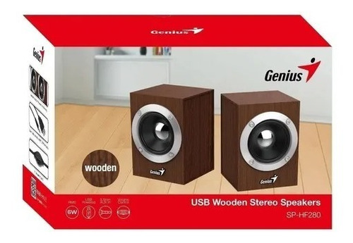 Parlante Genius Wood Para Pc Usb Con Volumen R Mejia