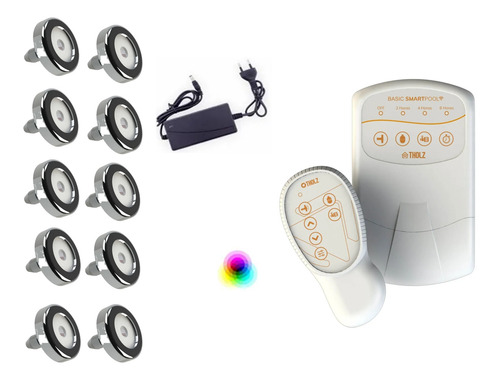 10 Led Tholz Inox 316 6w Rgb + Basic Smart Pool Tholz