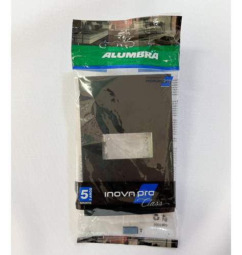 Placa Espelho 4x2 1 Mód Alumbra Inova Preto Ebano Fosc 85726