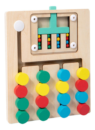 Placa De Quebra-cabeças De Madeira Montessori Com 4 Cores