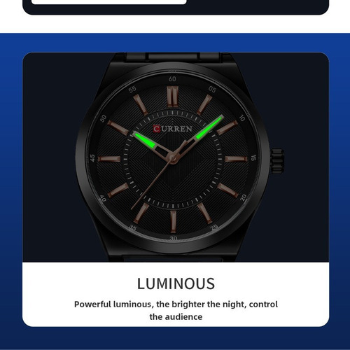 Relojes De Cuarzo Luminosos Impermeables Curren8407