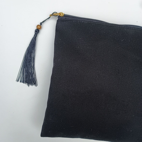 Portacosmeticos Personalizado Con Inicial Negro Lisa