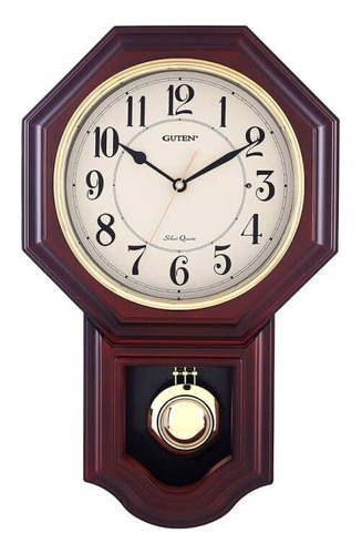 Reloj De Pared Con Péndulo De Madera Sintética Y Campanilla