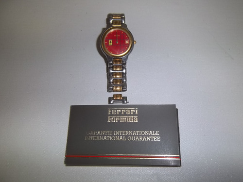 Reloj Ferrari Cuarzo Esfera Roja, Acero Con Enchape Bicolor.