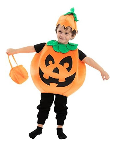 Disfraz De Calabaza Unisex Para Niños De Spooktacular (5-7)