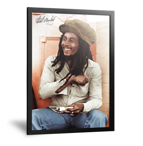 Cuadros Bob Marley Vinilos Reggae Marco Madera Vidrio Y Foto