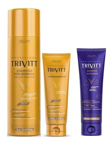 Kit Shampoo Trivitt 1l + Condicionador + Sh Matizante 280ml