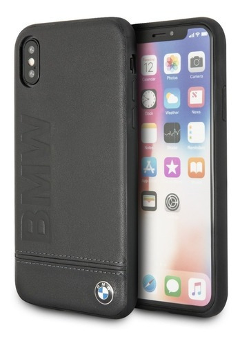 Funda Case Bmw Signature Hard Black Compatible iPhone X/xs Color Negro Piel