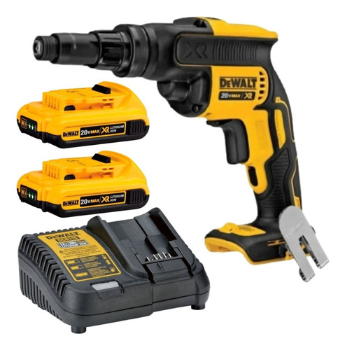 Parafusadeira Drywall 2 Baterias 2ah Xr Dcf622 Dewalt Cor Amarelo