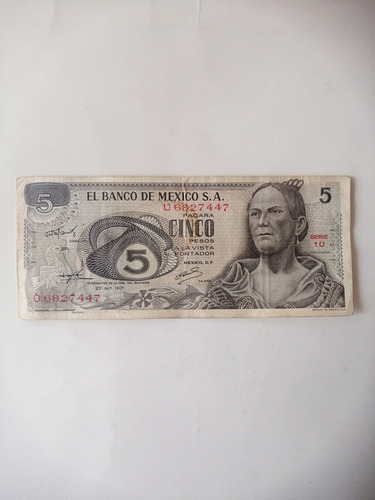 Billete 5 Pesos 1971 Original 