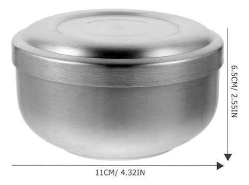 Cuenco De Afeitar Para Hombre De Acero Inoxidable Con Tapa,