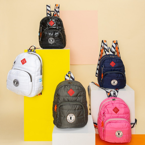 Imagen 10 de 10 de Mochila Alison Diamond Pop Militar