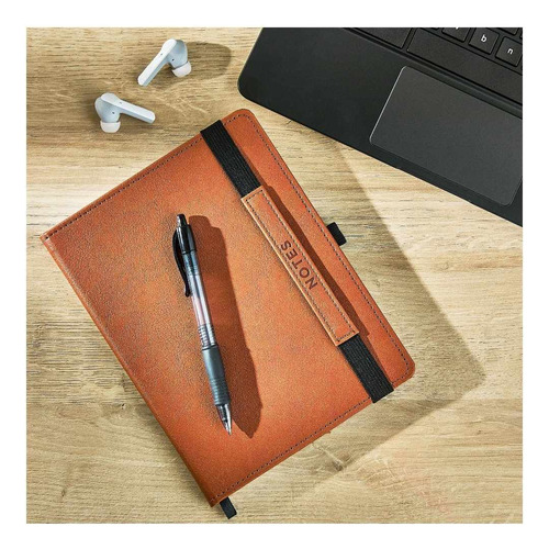Libreta Diario En Tapa Dura Notas Pen+gear Tipo Vinipiel *sk