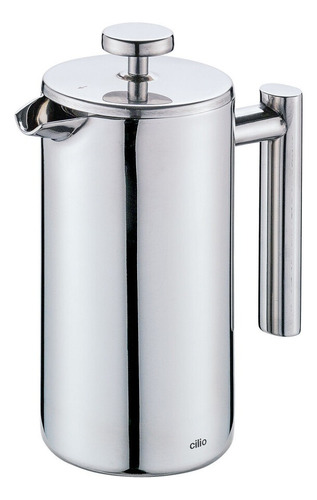 Prensa Francesa Sara Cilio Acero Inox Doble Pared 8 Tazas Color Plateado