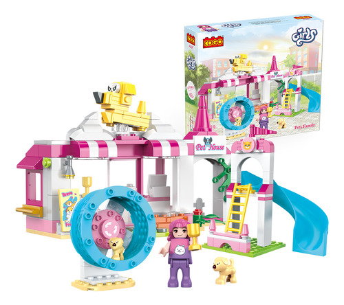 Bloques Para Armar Cogo Girls Pet Casa De Mascotas 244 Pzs