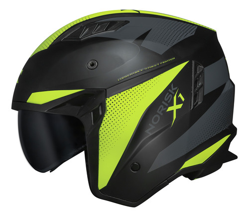 Capacete Norisk Darth Dark Darf Articulado Aberto Fechado
