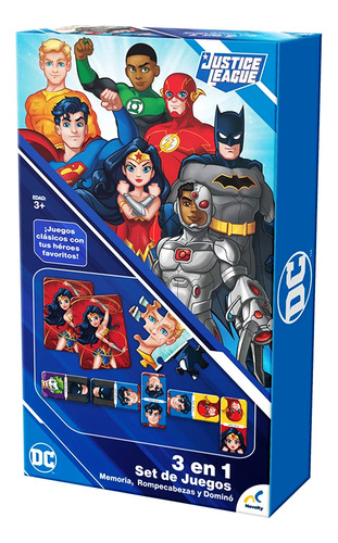 Juego De Mesa 3 En 1 Justice League Mod. Jca-1865 Novelty®