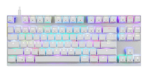 Teclado gamer Motospeed CK82 QWERTY inglês US cor branco com luz RGB