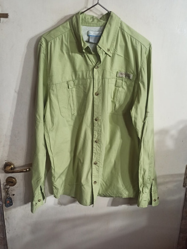 Camisa Hombre Outdoors Columbia Verde Limon S Manga Larga 