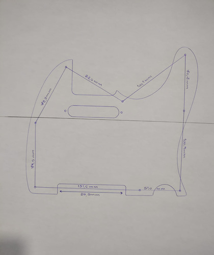 Escudo Guitarra Telecaster 3 Camadas Alta Qualidade Cor Marrom Desenho Liso