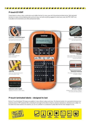 Rotuladora Brother Pt-e110vp Cinta Manual Maletin Fuente