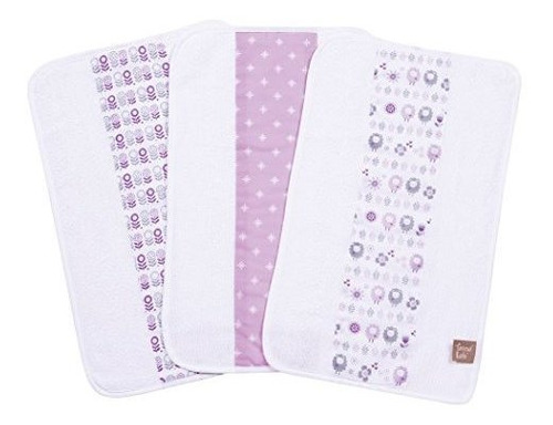 Trend Lab Corderos Y Flores 3 Piezas Jumbo Burp Cloth Set Pu