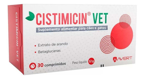 Suplemento Cistimicin Vet Avert 30 Comprimidos