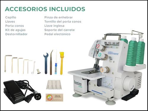 Collareta De 3 Hilos Y 2 Agujas Semi-industrial Lumina Blanco (Usado)