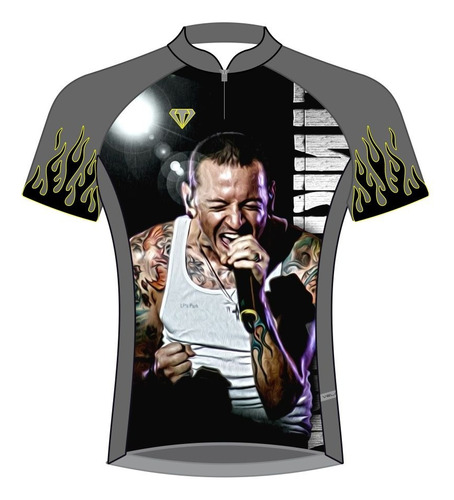 Camisa Ciclismo Velotop Bike Linkin Park Manga Curta