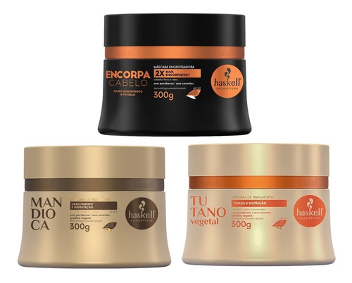 Kit Cronograma Capilar Cabelos Finos E Ralos 3x250g Haskell