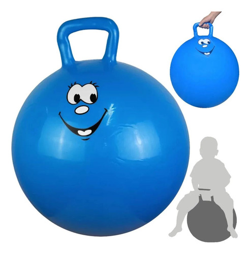 2 Brinquedos Upa Upa Bola Pula Pula Infantil Com Alça Azul