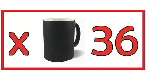 Imagen 3 de 10 de Taza Magica Negro Mate 11oz Tlp Sublimación 36 Piezas F
