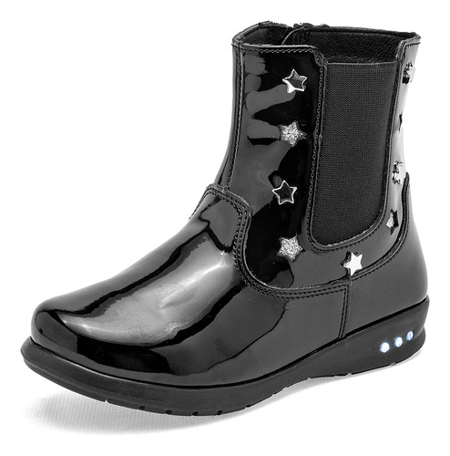 Botas Luces Niña Coqueta Negro 121-242