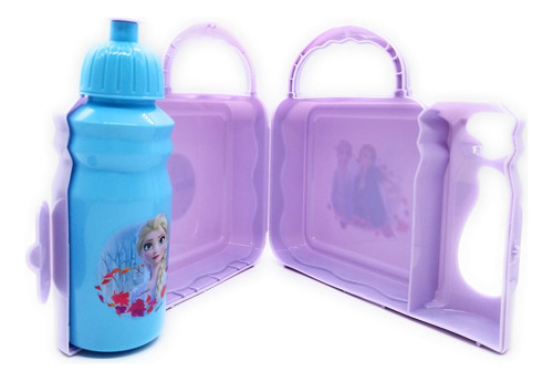 Fiambrera Con Botella De Agua Combinada Frozen 2 De Disney,