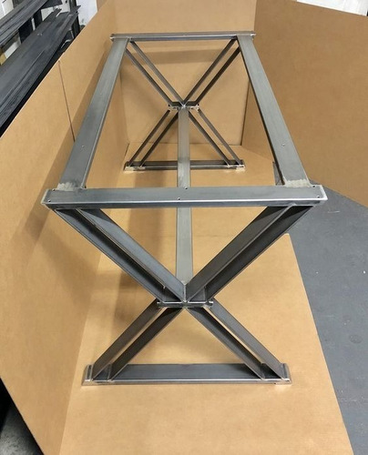 Base De Mesa Em X De Chapa ( Com 3 Travessas )