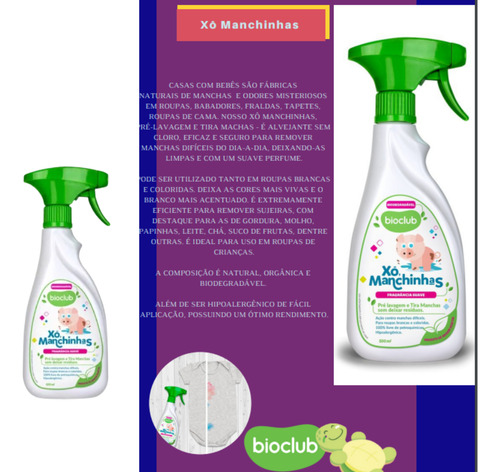 Pré Lavagem Tira Manchas Xô Manchinhas 500ml Refil Bioclub