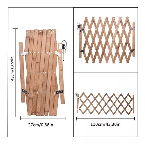 Barrera seguridad perros Salvaescaleras bambú XL Valla plegable puertas  marrón