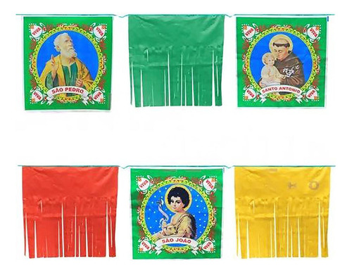 Bandeira Dos Santos C/franja 6 Metros Festa Junina Decoração