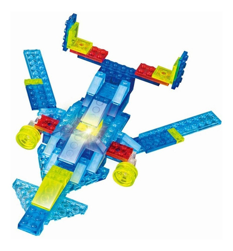 Bloques Ladrillos Con Luz Led Avión Juguete 8 En 1