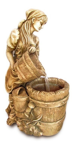Fuente De Agua Para Exterior, Mujer Con Cántaro / Runn