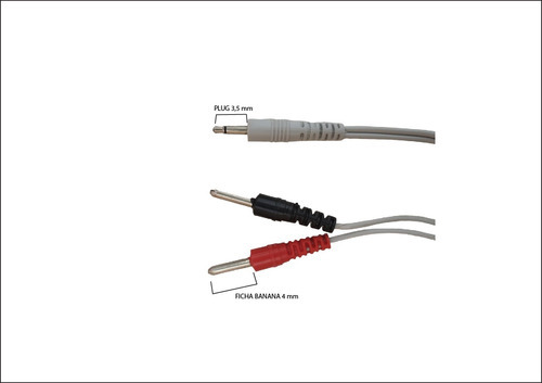 4 Cables 3,5 + 8 Electrodos 5cm Ficha Banana