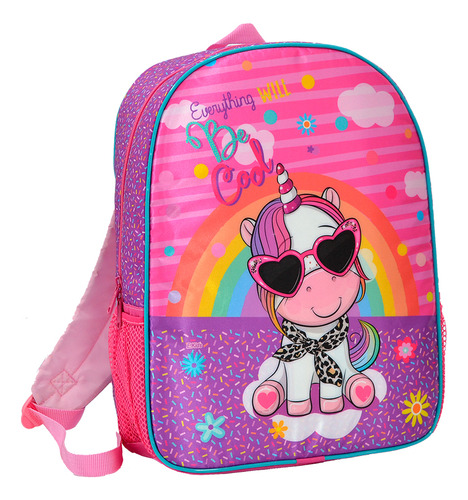 Mochila Escolar Unicórnio Fashion Cor Pink