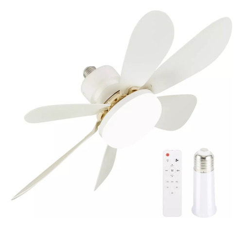20.5 Ventilador Abanico De Techo Blanco Con Luz